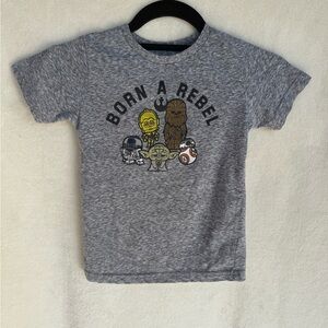 Gray Star Wars Born a Rebel Kids unisex T- shirt size 5t